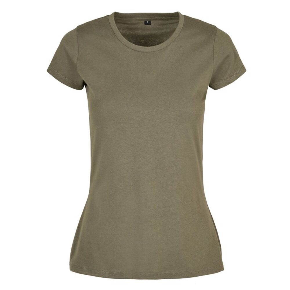 Build Your Brand Womens/Ladies Basic T-Shirt / Olive
